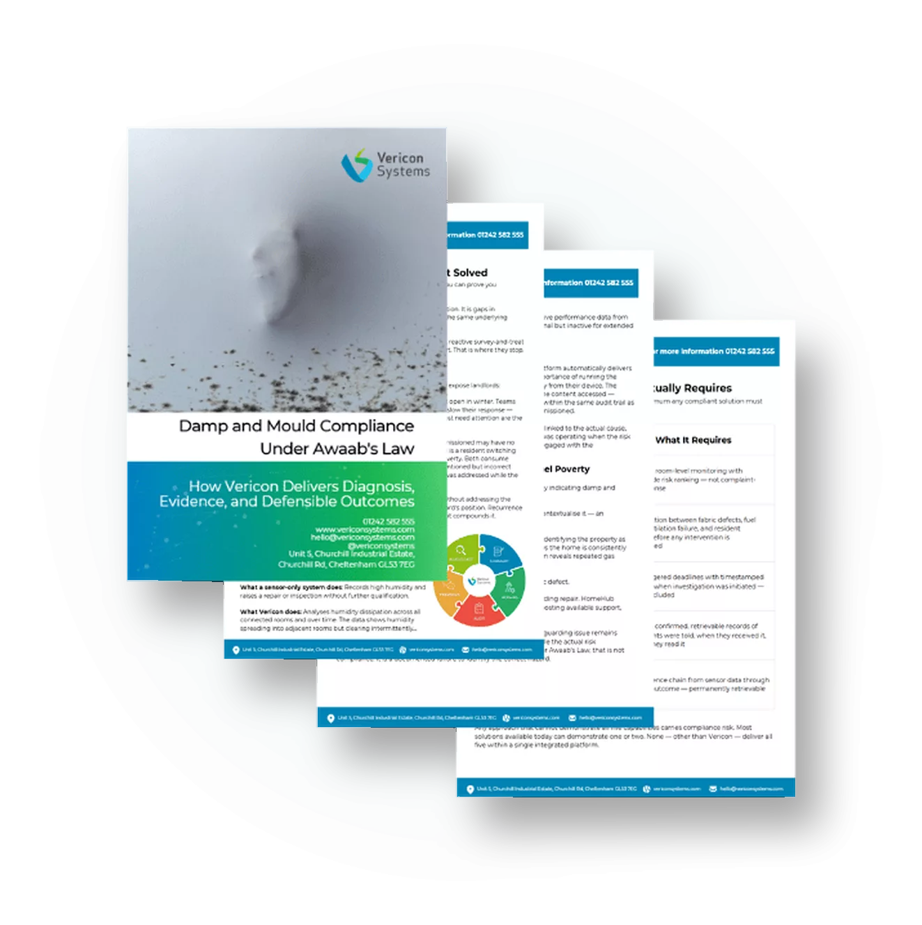 Downloadable Vericon Systems guide on damp and mould compliance under Awaab’s Law for social housing providers.